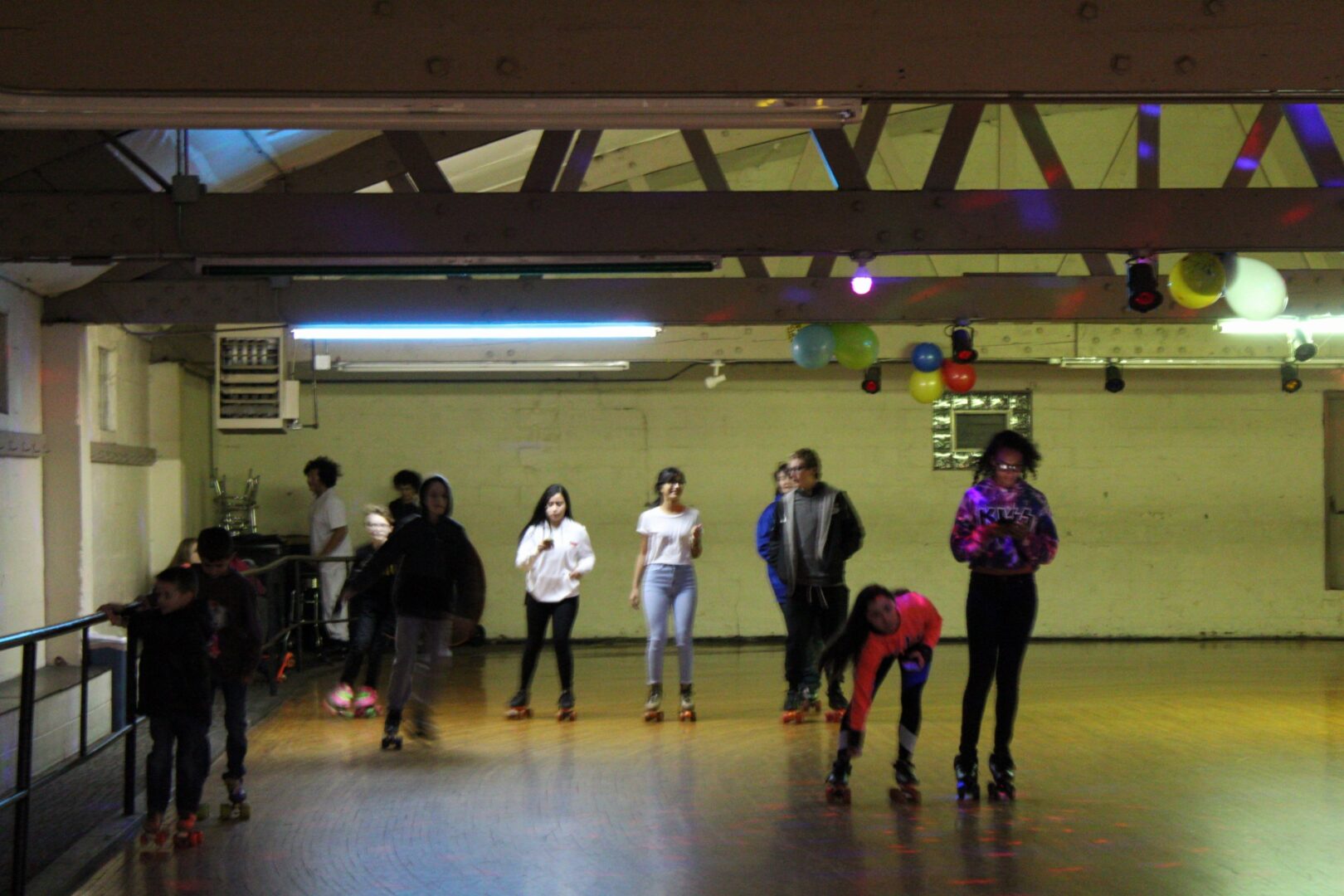 Teens and kids skating on our roller rink